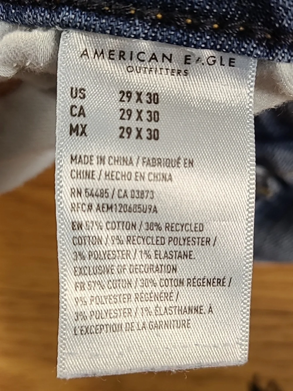 American Eagle Athletic Skinny 29x27 Pre-owned Destroyed Denim Strech Jeans